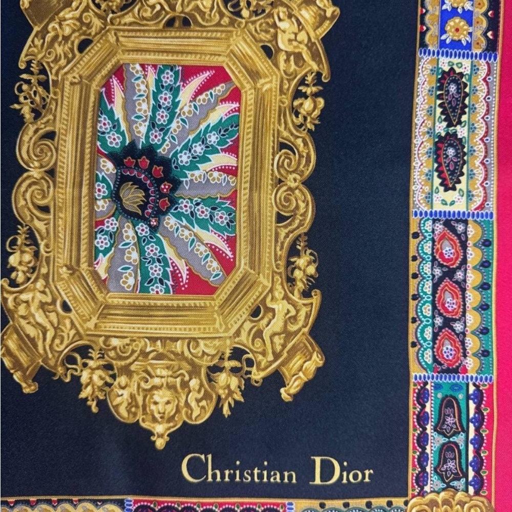 Christian Dior NWOT Multicolor Authentic Silk Scarf - Picture 5 of 10